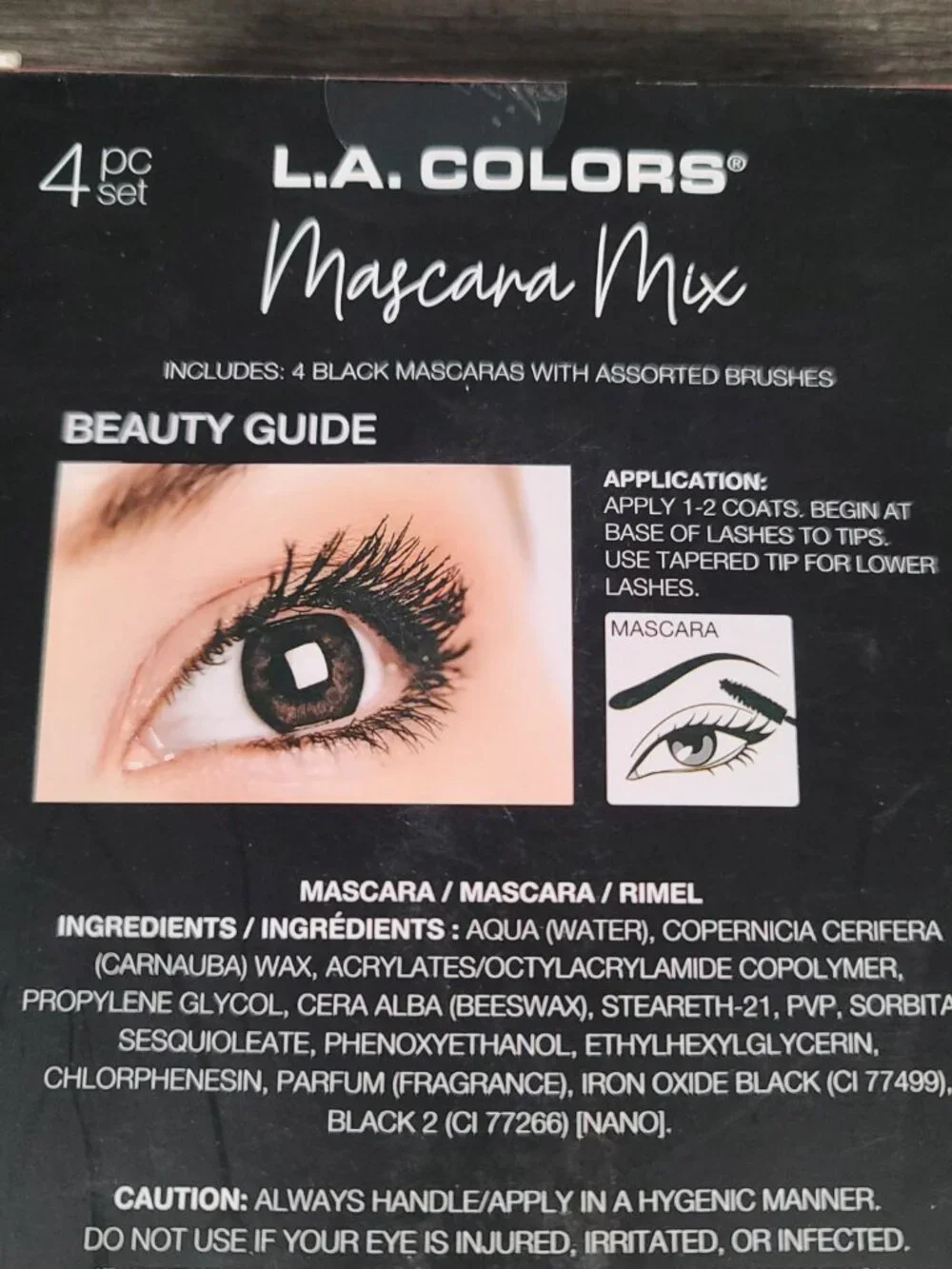 New L.A. COLORS Black Mascara Mix 4 Piece Set